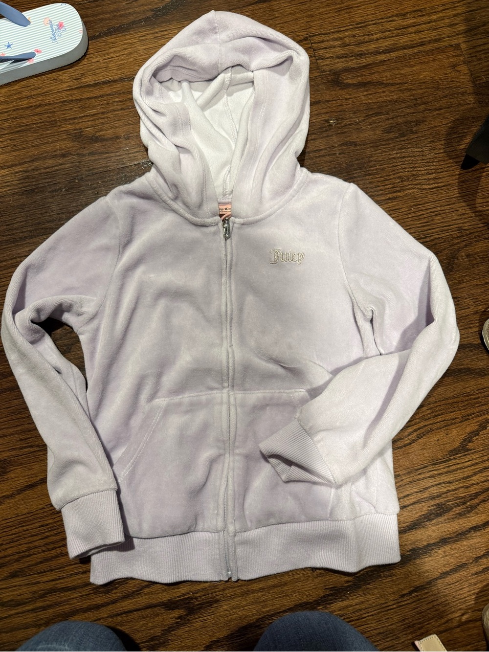Juicy Couture Girls' Light Lavender Velour Zip Hoodie